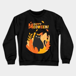 Happy Meoween, Halloween Cute Cat! Crewneck Sweatshirt